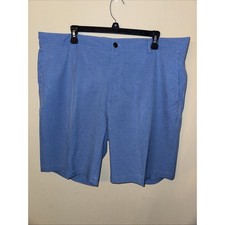 Peter Millar Crown Sport Blue Gingham Golf Shorts Mens 40 Flat Front Performance