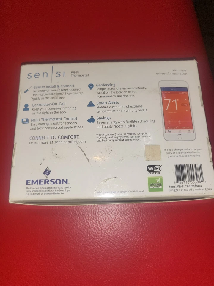 Emerson Sensi™ Wi-Fi Smart Thermostat, Programmable 1F87U-42WF, New In Box - Image 2 of 4