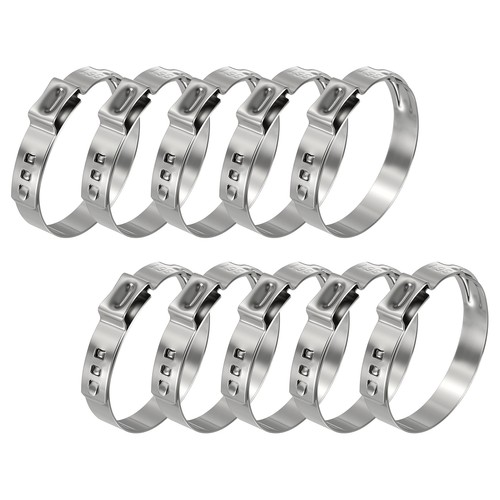 10 Packs 304 Stainless Steel Single Ear Hose Clamps, Working Range 26.9-30.1mm - Picture 1 of 8