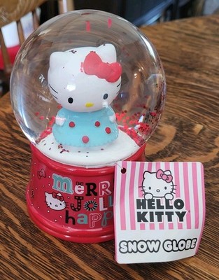 Hello Kitty Christmas Snow Glitter Globe With Tags In Beautiful Condition 5-3/4''