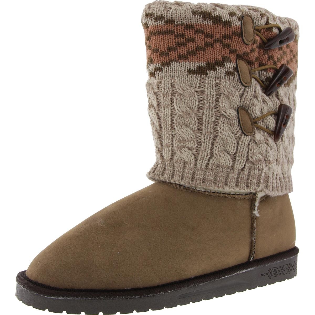 Muk Luks женские коричневые зимние ботинки из трикотажа кабельтовой вязки размер 10 средний B M BHFO 4643 3890₽