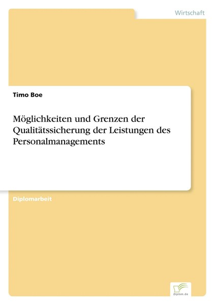 Timo Boe | MöGlichkeiten Und Grenzen Der QualitäTssicherung Der Leistungen...-image