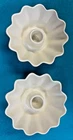 Pair Of Vintage Red Wing Pottery Cream Candle Holders #1619 Fluted Edges USA