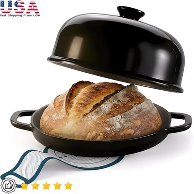 Cast Iron Bread Oven Heavy Lid Even Heat Non-Stick Cooking Perfect Crust New