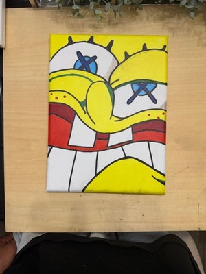 Spongebob X Kaws 9x12in on canvas