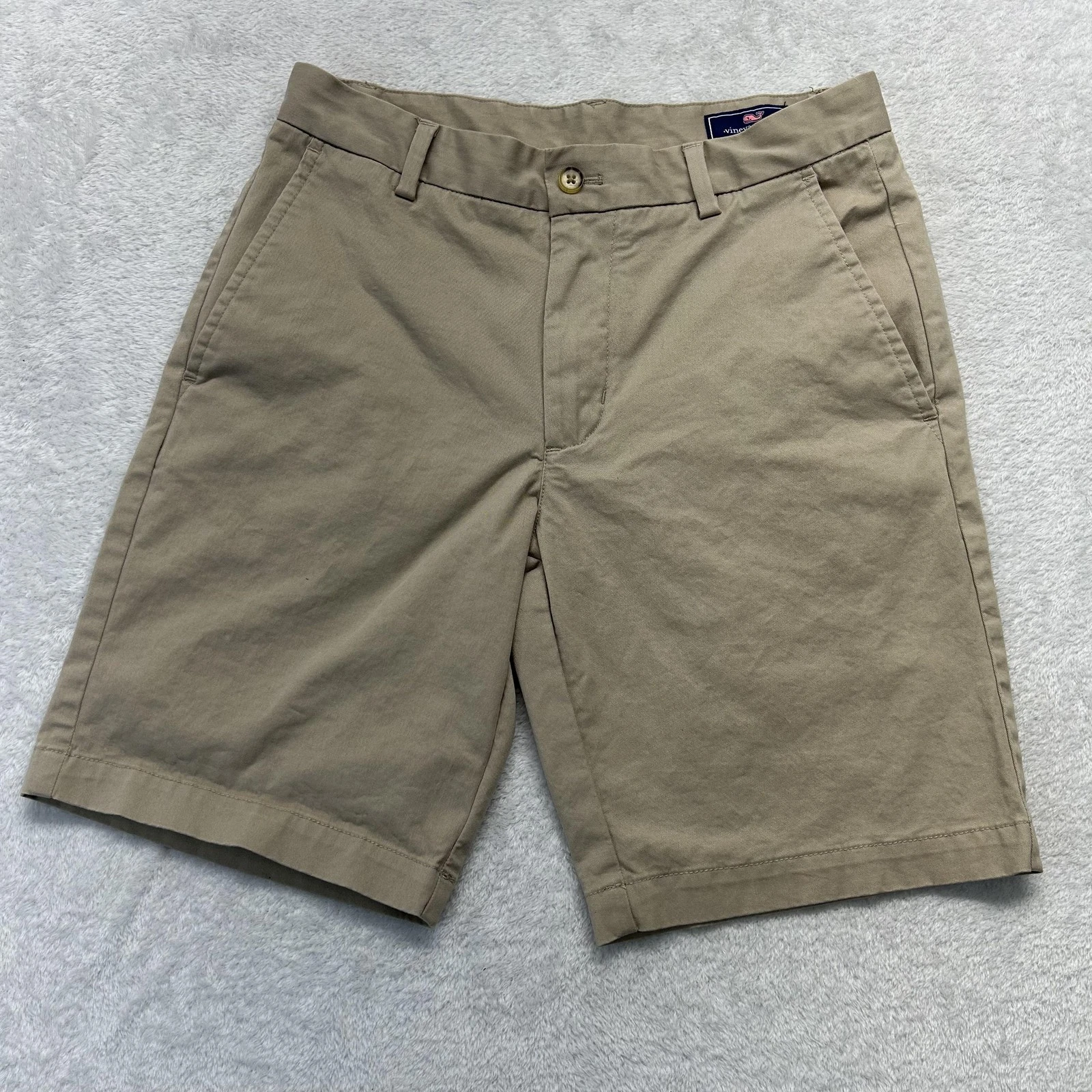 Vineyard Vines Shorts Mens 28 Beige Chino Cotton Spandex Stretch 10 Inseam