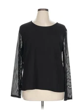 H By Halston Women Black Long Sleeve Top XL