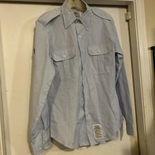 AIR FORCE USAF REGULATION SHIRT MENS LONG SLEEVE UNIFORM DRESS BLUE 15 1/2 X36