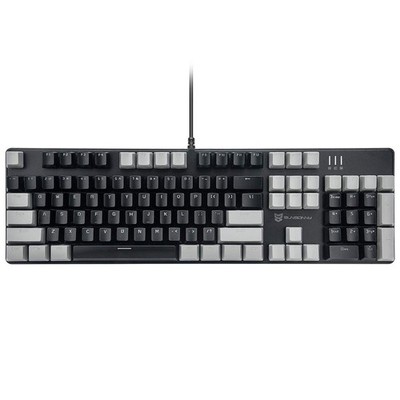 Mechanical Keyboard - Black Switch, Black & Grey Color, White Backlit, Hot Sw...