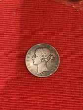 1847 Queen Victoria Young Head Silver Crown Coin – Shield Reverse