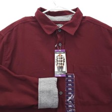 NEW Eddie Bauer Shirt Men 2XL Burgundy Bristol Flannel Long Sleeve Cotton Casual