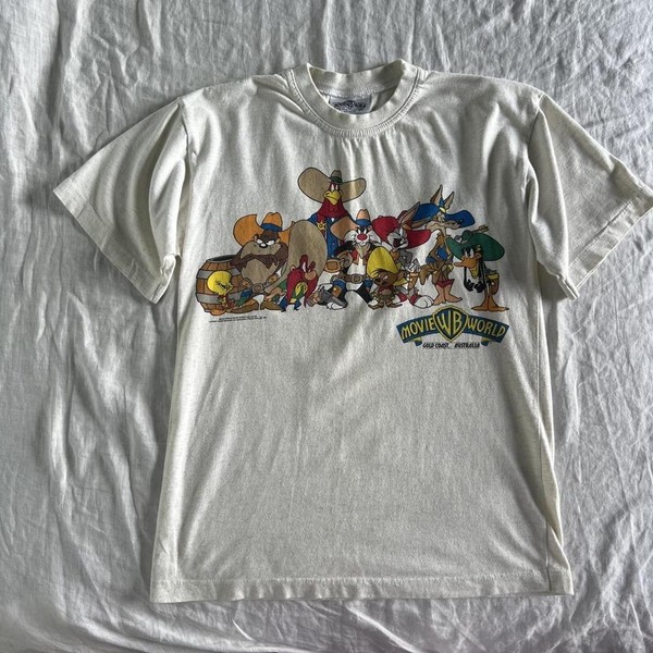 Vintage 90s Warner Bros Movie World Gold Coast Australia Looney Tunes T Shirt S