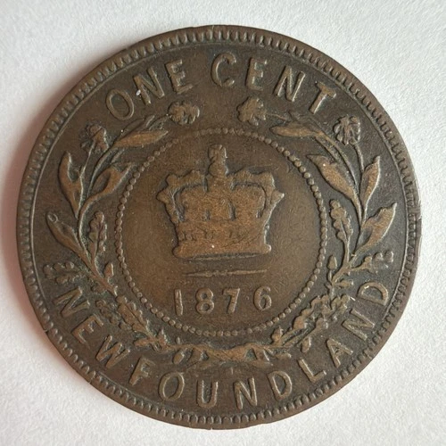 Photo of a 1876 Newfoundland Large Cent from an eBay sale