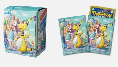Pokemon Center Card Game Deck Sleeves Case Box Set Jasmine Mican Ampharos