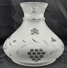 Vintage Frosted Astral / Student Style Lamp Shade 7-13/16" Fitter Czechoslovakia