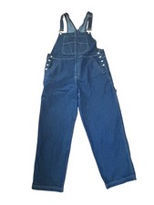 Faded Glory Men's XL Blue Denim Overalls 100 Cotton Utility Workwear Carpenter