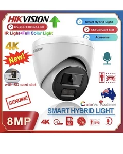 Hikvision 4K 8MP Lumière hybride intelligente ColorVu CCTV POE IP caméra DS-2CD1383G2-LIUF