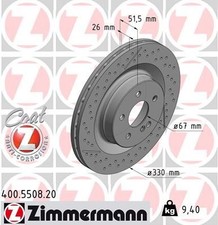2x ZIMMERMANN Bremsscheibe 400.5508.20 für MERCEDES-BENZ 2x ZIMMERMANN Bremsscheibe 400.5508.20 für MERCEDES-BENZ