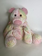 Mary Meyer Large Pig Multicolor Pastel Pink Green Floppy Plush Stuffed Animal