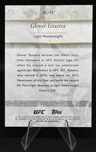 2024 Topps Gold Label UFC Glover Teixeira Alumni #AL-13 - Picture 2 of 2