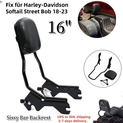 Schwarz Sissy Bar Rückenlehne für Harley -Davidson Softail Street Bob 2018-2024