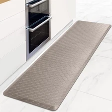 Anti-Fatigue Kitchen Runner Rug 17.3"x60" Non-Slip Waterproof Khaki