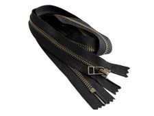 YKK#5 4"- 36" Antique Brass with Bell Pull Metal Zipper Closed-End Color Black