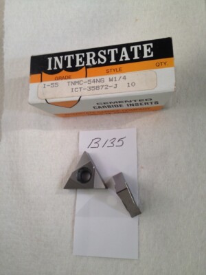 10 NEW INTERSTATE TNMC-54NG .250W'' CARBIDE GROOVING INSERTS. GRADE I-55.  {B135}