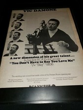 Vic Damone You Don't Have To Say You Love Me Rare Promo Poster Ad Framed!