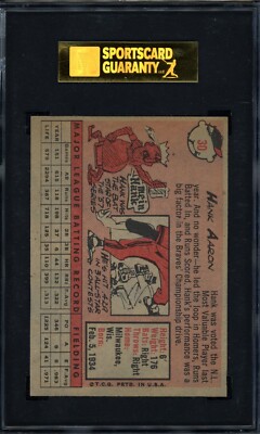 topps #30 Hank Aaron 野球カード Hank Aaron 1958 Topps Baseball Card #30 SGC 8.5 