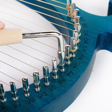 16 Strings Mahogany Body with Tuning Wrench String Pickup Set Vintage Lyre Harp