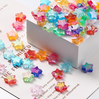 Star Beads Jewelry Supplies AB Shimmer Celestial Night Sky BULK 10mm Assorted 50