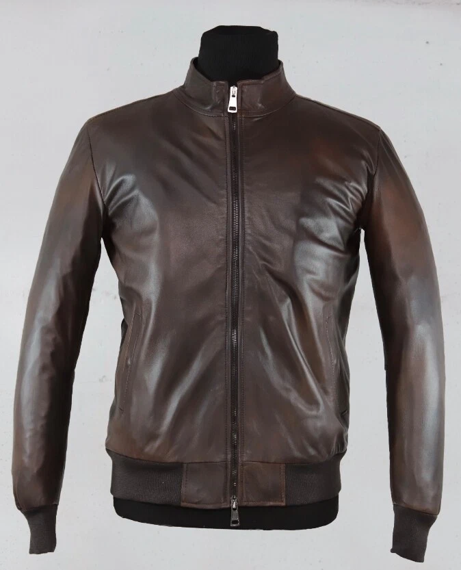 BOMBER GIUBBINO GIUBBOTTO IN DI PELLE UOMO ART U0086 TAGLIE DA 60 A 68 Foto 4 de 4