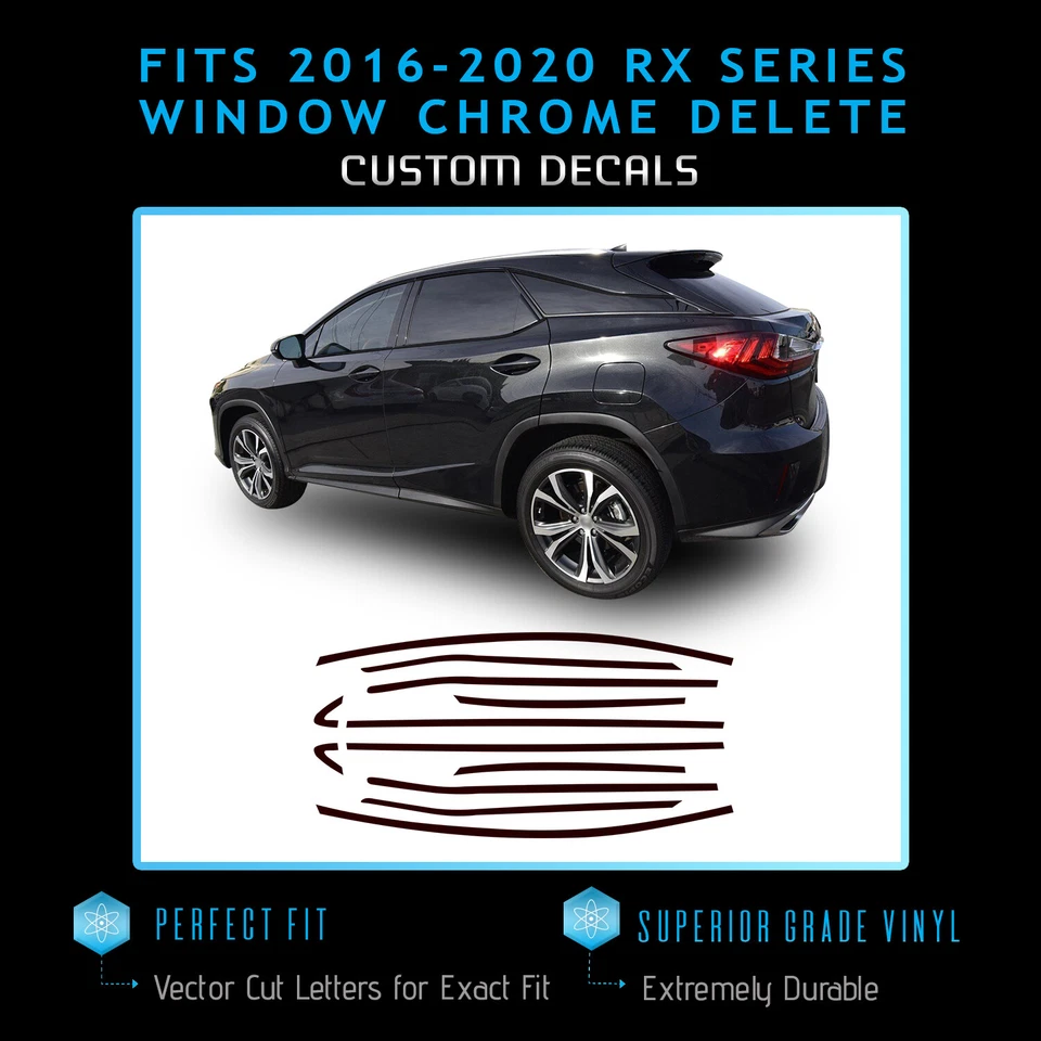 Kit de eliminación de vinilo cromado para ventana Lexus RX350/RX450h 2016-2020 - mate brillante Foto 2 de 4