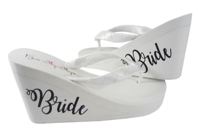 bridal wedge flip flops