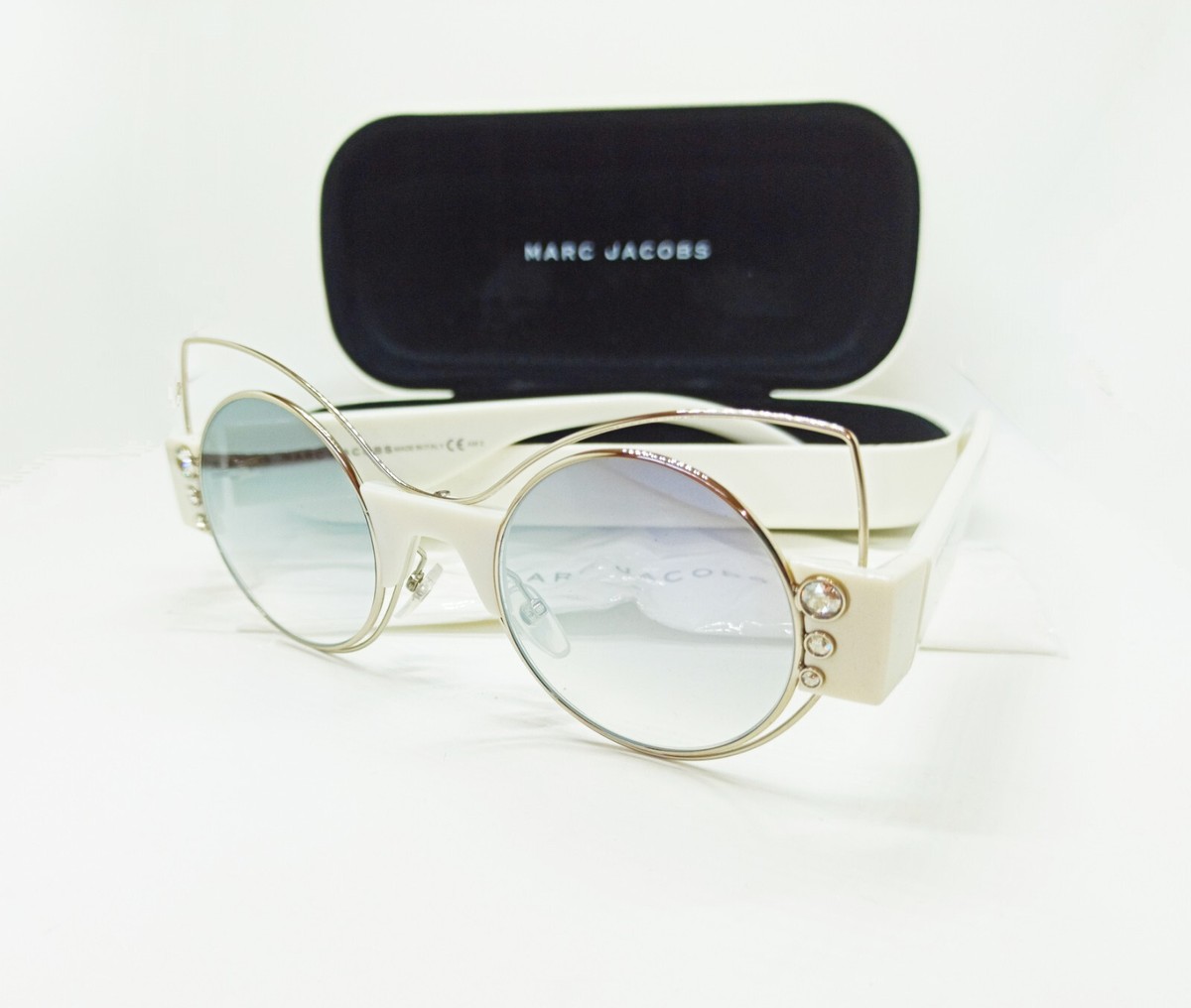 NEW RARE Marc Jacobs MJ1/S U4XFU Silver White / Silver  display picture 2
