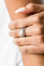Paparazzi Jewelry Accessory; Ring "Set In Stone" - White - New