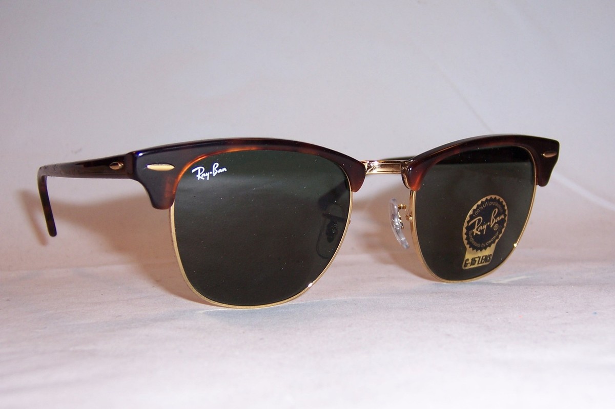NEW RAY BAN Sunglasses CLUBMASTER 3016 W0366 TORTOISE/GREEN  display picture 3