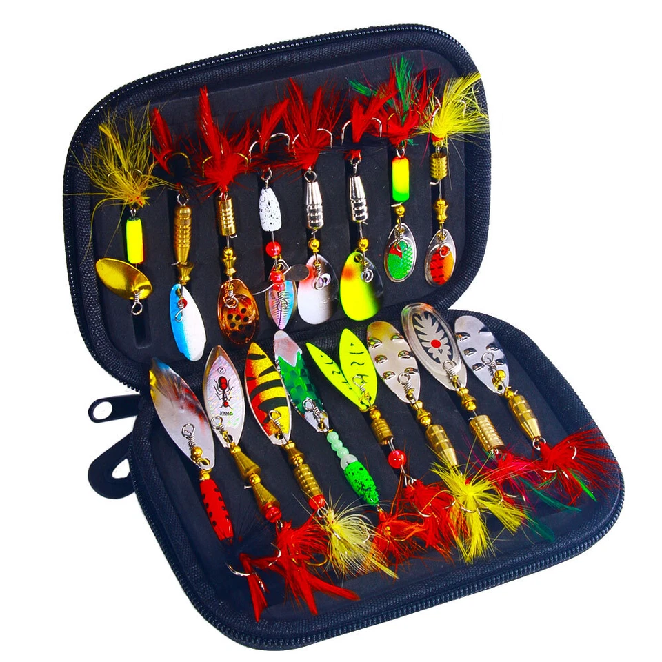 16 Stück Spinner Köder Raubfisch Köder Angeln Löffel für Hecht Zander Barsch - Bild 2 von 4