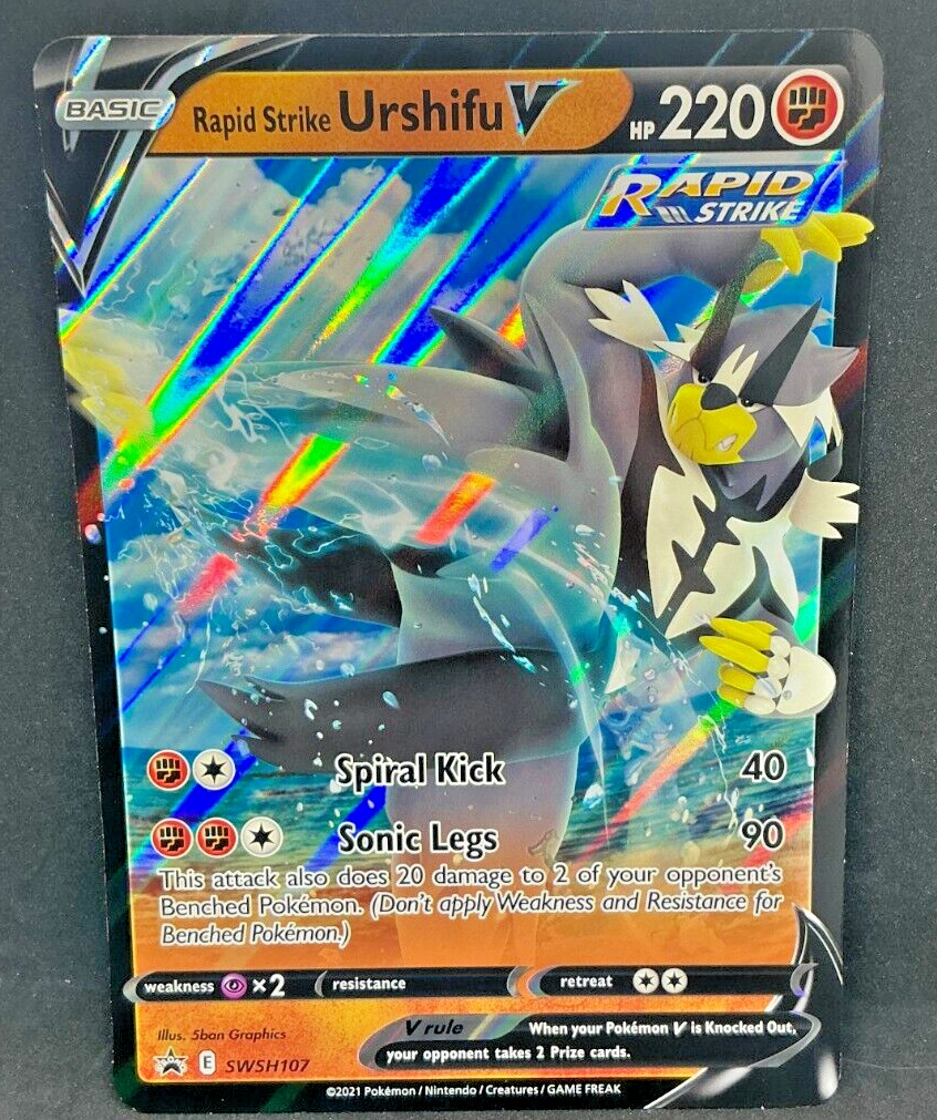 Pokemon RAPID STRIKE URSHIFU V Jumbo Oversized Black Star Promo #SWSH107