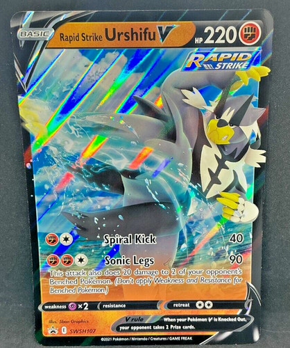 Pokemon RAPID STRIKE URSHIFU V Jumbo Oversized Black Star Promo #SWSH107
