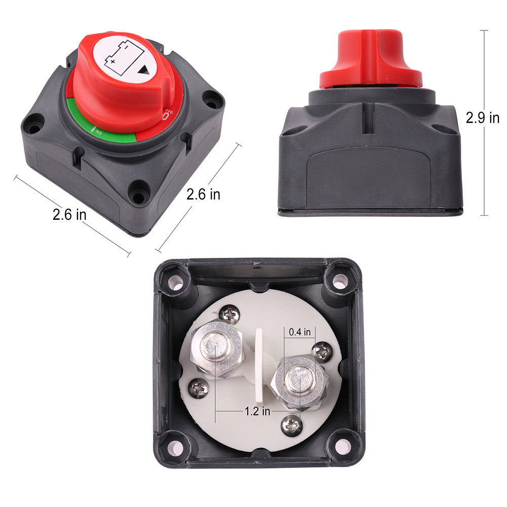 Red Gray Battery Isolator Switch 275/1250 Amp Battery Disconnect Switch - Marine Boat Yacht Camper RV Cut Off Shut Off RVs & Campers - Foto 12