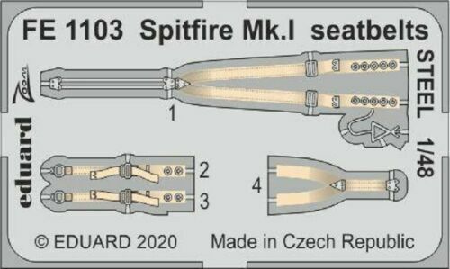 Eduard Zoom FotoäTzteile FüR Spitfire Mk.I Seatbelts Airfix Kit 1:48 Art. FE1103-image