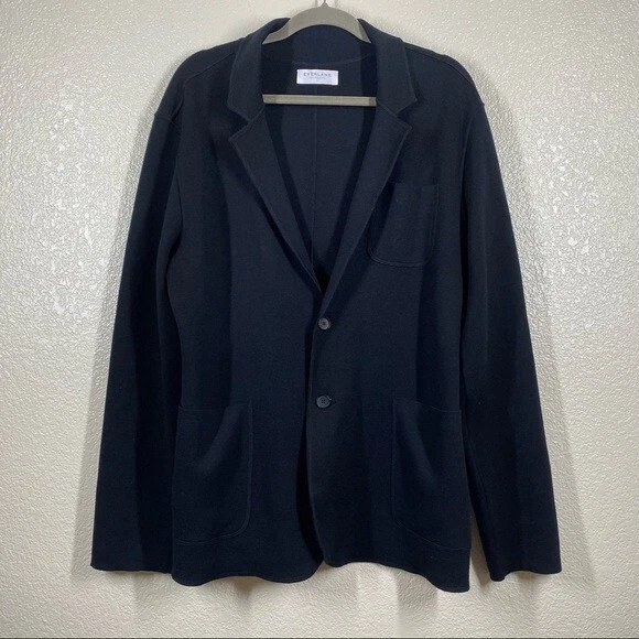 Everlane Men's Size Large The Luxe Sweater Blazer Wool Black