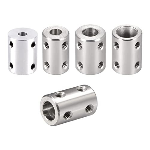 2Pcs Bore Rigid Coupling Set 8mm to 10mm Stainless Steel Shaft Coupler
