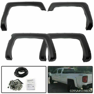 Fender Flares Pocket Rivet Style Fit For 14-18 Silverado 1500 5.8' short Bed 4Pc