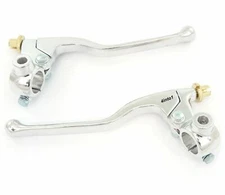 Yamaha GP Lever Perch Set w/ Mirror Mounts - Clutch + Drum Brake - Chrome - 7/8"