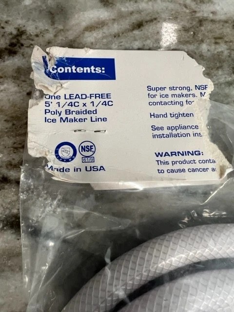 Línea de conexión para máquina de hielo NDA 1/4 x 1/4 sin plomo NUEVA Foto 3 de 3