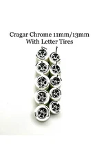 5x HW 55 Gasser Wheels w/ Lettered Rubber Tires for 1/64 Chrome Cragar 11/13