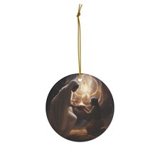 Hanging Ceramic Christmas Tree Ornament - Virgin Birth: Isaiah 7:14